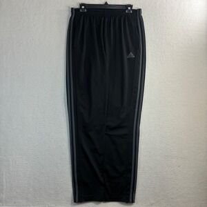 Y2K Adidas Track Pants Men L Black Gray Baggy Loose Relaxed Ankle Zip Sweatpants